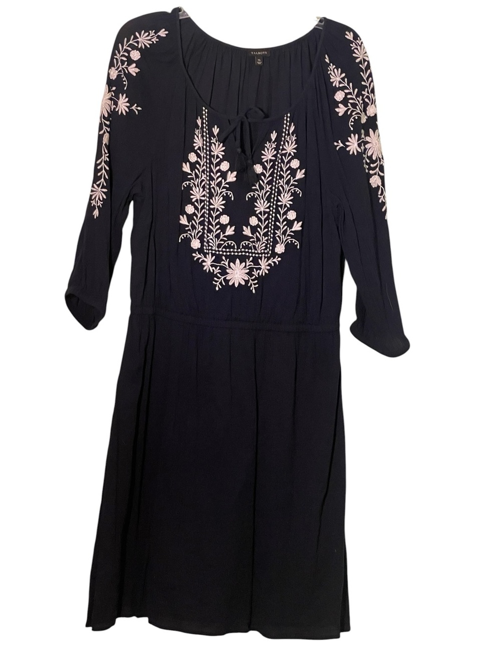 Talbots Embroidered gauze A-line dress. Size XL GUC - Picture 2 of 8